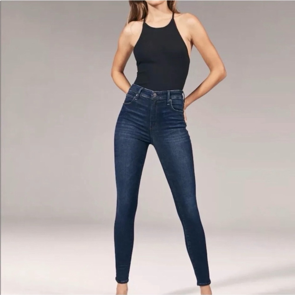 Abercrombie & Fitch High Rise Dark Blue Jeans